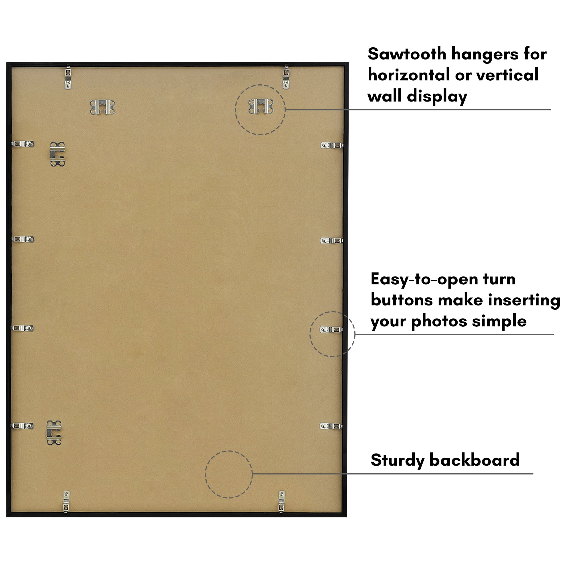 Americanflat 24x32 Poster Frame with Polished Plexiglass Streamline Collection Thin Border Wall - Black