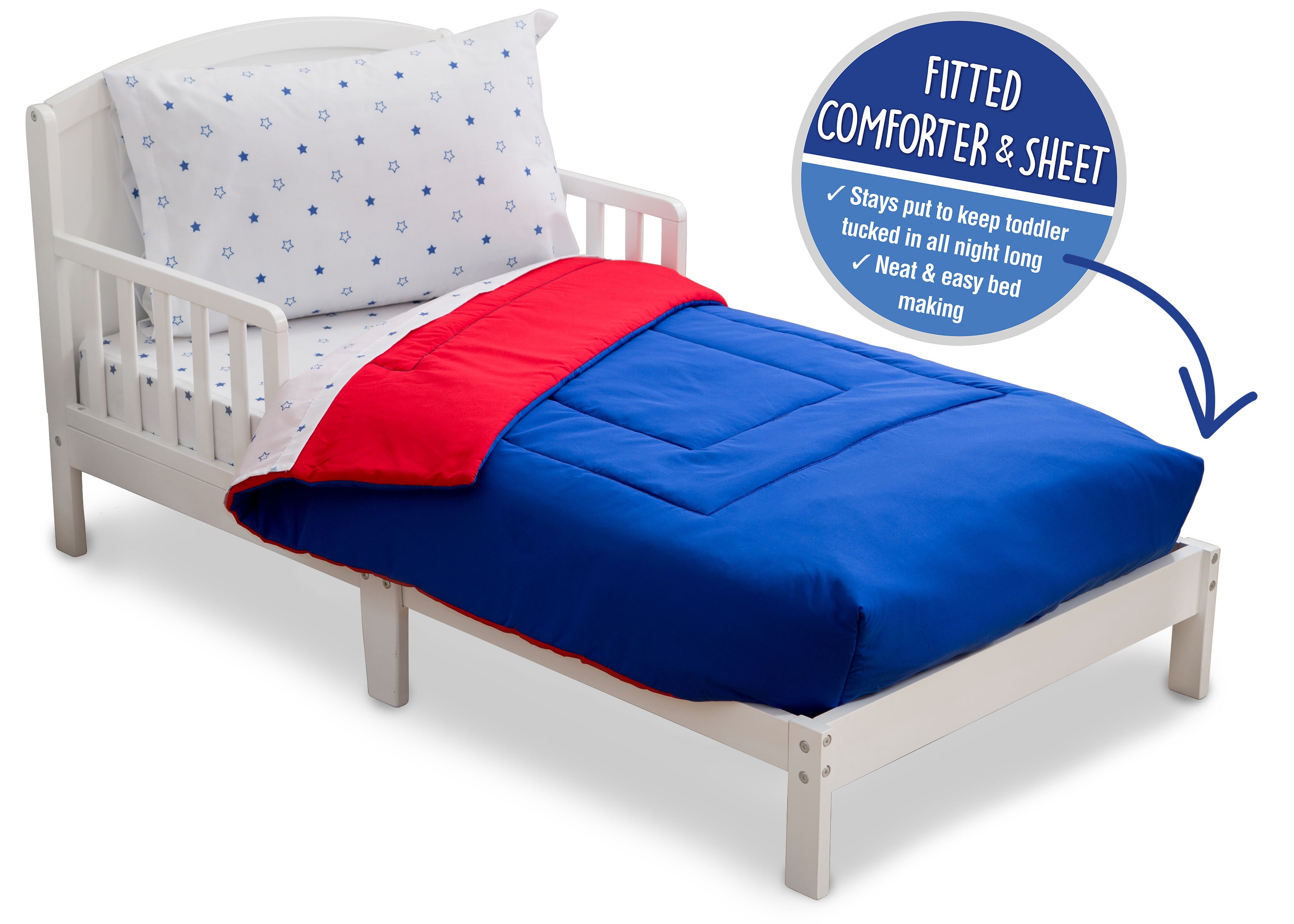 Delta Children Reversible Boys Toddler 4 Piece Bedding Set (Fitted