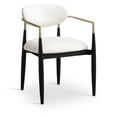 thumbnail image 3 of Meridian Furniture Riccio Cream Vegan Leather Dining Arm Chair (Set of 2), 3 of 9