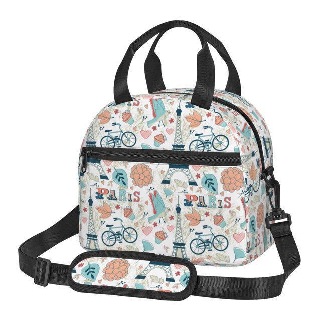 Easygdp Eiffel Tower Caja de Almuerzo para Mujeres y Hombres, Bolsa de Almuerzo Insulada, Bolsas Reutilizables Impermeables para Viajes, Trabajo y Picnics
