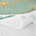 thumbnail image 5 of Manfei Dreamy Bath Mermaid Twin Quilt Set, Dreamy Butterfly Twin Coverlet Set, Teal White, 2pcs, 1 Bedspread and 1 Pillowcase, 5 of 7