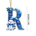 thumbnail image 2 of QISIWOLE Blue Christmas R-Letter Ornaments with Snowman Design, 3.15 Plastic Initial Alphabet Hanging Ornament, Personalized Gift for Christmas Tree Indoor Home Decor, 2 of 7