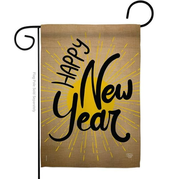 Ornament Collection G191048-BO 13 x 18.5 in. Happy New Year Garden Flag with Winter Double-Sided Decorative Vertical Flags House Decoration Banner Yard Gift