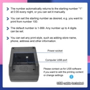Take a Number Printer Ticket Thermal Printer Machine with 57mm Receipt Ticket Roll for Wireless Calling System for Haunted House
