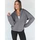 thumbnail image 4 of Sudaderas con Capucha y Cremallera para Mujer, Sudaderas Extragrandes, Conjuntos de Moda Escolar para Otoño, Chaquetas Informales, Ropa de Invierno Gris Oscuro S, 4 of 9