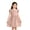 Pink, variant on Grblisyd Girls Dresses Size 10-12 Summer Solid Color Cotton Linen Sundress Casual Party Wedding Ruffle Sleeve Crew Neck Knee Length A Line Dress
