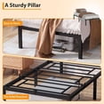 thumbnail image 4 of Ourlova Cadre de Lit Format Simple 14 Po Plateforme en Métal Noir avec Espace de Rangement, Forte Capacité de Charge, Base de Matelas Robuste et Durable, Assemblage Facile, Aucun Sommier Requis, 4 of 8