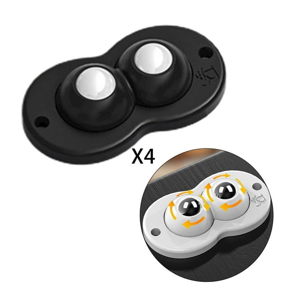 Ruedas giratorias pequeñas de rotación 360, pasta autoadhesiva, sin perforación, paquete de 4, ruedas giratorias pequeñas, polea adhesiva para pelota abdominal negra yotijar ruedas adhesivas