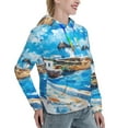 thumbnail image 6 of Sikiie Greek Island Windmills Painting Women's Casual Hoodies Long Sleeve Lightweight Pullover Tops Loose Sweatshirt-XX-Large, 6 of 7