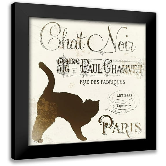 Sophie 6 12x12 Black Modern Framed Museum Art Print Titled - Chat Noir Paris