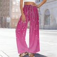 thumbnail image 2 of kaondbfi Dress Pants Women Petite High Waisted Wide Leg Summer Beach Vacation Women's Pants Casual Trousers, 2 of 8