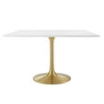 thumbnail image 3 of Modway Lippa 48" Square Wood Top Dining Table in Gold White, 3 of 8