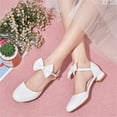 thumbnail image 3 of Girls Dress Mary Jane Dress Shoes Low Heels Flower Party Wedding Princess (Toddlers Small Children Big Children) Summer Beach Shoes White 12 Years-12.5 Years, 3 of 5