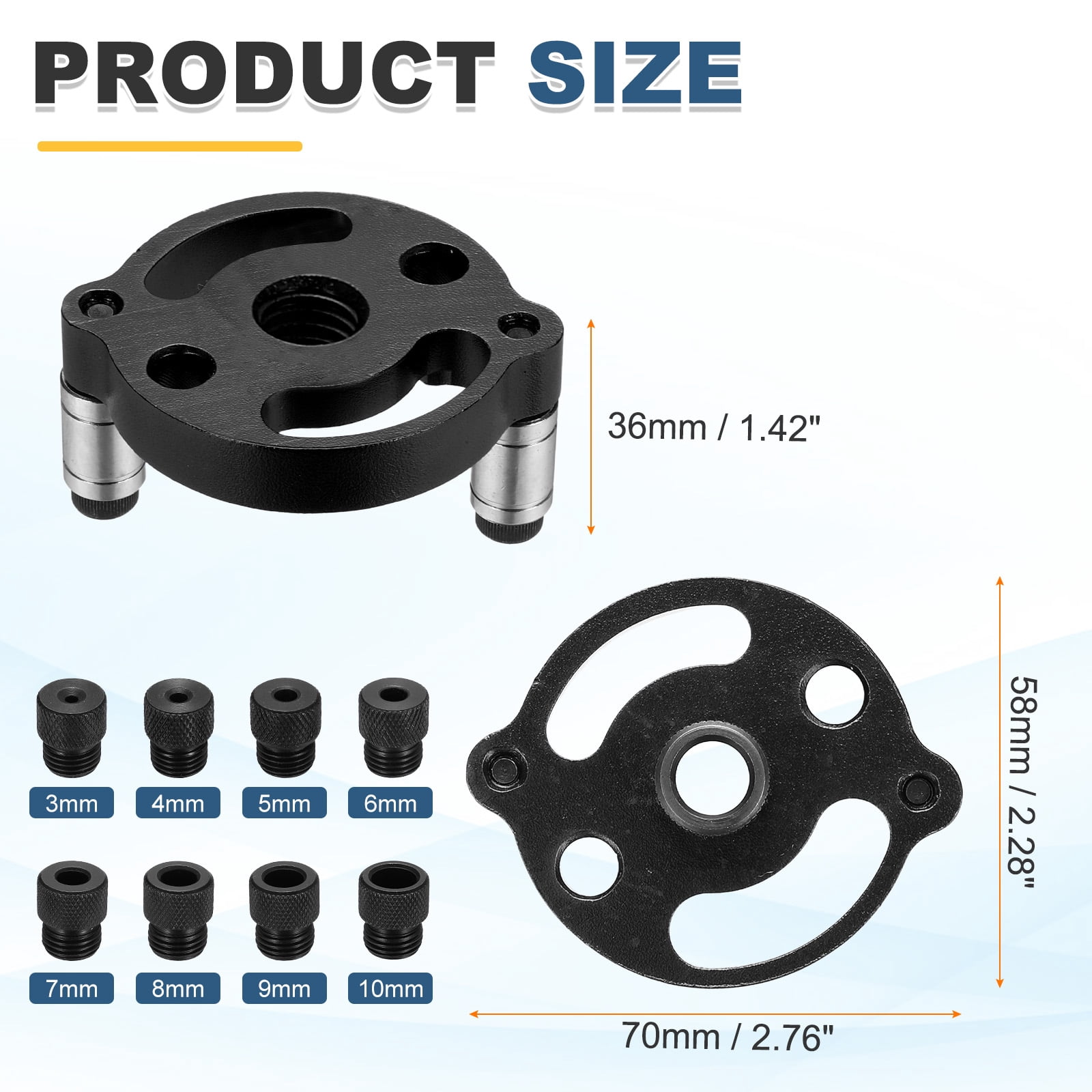 Uxcell Self Centering Doweling Jig Kit Straight Holes Puncher Dowel Jig Locator with Drill Bushings Woodworking Joints Tool for Precise Straight Holes, Black
