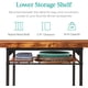 thumbnail image 4 of Songqin 3-Piece Modern Dining Set, Space Saving Dinette for Kitchen, Dining Room, Small Space w/Steel Frame, Built-in Storage Rack - Medium Brown/Black, 4 of 7