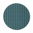 thumbnail image 1 of Blue Mouse Pad for Computers, Wire Inspired Floral Like Image Thick Crossed Horizontal Lines Image, Round Non-Slip Thick Rubber Modern Mousepad, 8" Round, Slate Blue and Pale Blue, by Ambesonne, 1 of 2