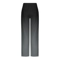 thumbnail image 3 of HOOMEUMY Men's Linen Long Pants Summer Ombre Gradient Color Loose Fit Straight Leg Beach Trousers with Pockets Black L, 3 of 4