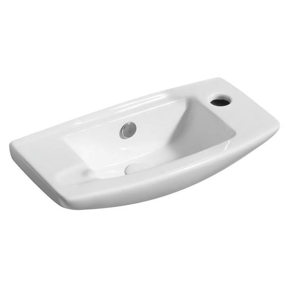 Alfi Brand ABC115 Évier Mural en Céramique de 20 Po, Petit, avec Trou pour Robinet, Blanc