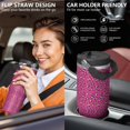 thumbnail image 5 of Leopard Print 30oz Handheld Travel Tumbler with Handle – Double Wall Stainless Steel Insulated Cup, Flip Straw Lid, Leak-Proof & BPA-Free for Hot and Cold Drinks – Durable Coffee & Juice Mug Black, 5 of 6