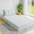 thumbnail image 6 of HNEBC Convertible Folding Sofa Bed with Pillows, Twin Size Sleeper Chair Floor & Futon Couch, Folding Sleeping Mattress for Living Room/Guest/Home Apartment/Loft/Dorm/Home Office (Light Gray, 1 PCS), 6 of 12