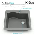 thumbnail image 2 of Kraus KGD-441GREY Quarza 25-inch Drop-in Single Bowl Granite Kitchen Sink, Gray, 2 of 9