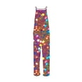 thumbnail image 5 of QATAINLAV Women Jumpsuits with Pockets Casual Sleeveless Strap Wide Leg Overalls Graphic Print Loose Fit One Piece Pants, Multicolor, XL, 5 of 6