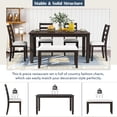 thumbnail image 3 of Rustic Style 6-Piece Dining Room Table Set , Home Dining Room Furniture with 4 Upholstered Chairs and A Bench (Espresso), 3 of 9