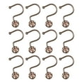 thumbnail image 5 of Utopia Alley Shower Hooks - Shower Curtain Rings for Bathroom - Rust Resistant Shower Curtain Hooks for Shower Curtain or Liner - Set of 12, Oil Rubbed Bronze, 5 of 10