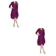 thumbnail image 4 of Qarigey vestido de lentejuelas cárdigan de piezas piel de encaje cerrar hermoso traje de fiesta de playa al aire libre ropa de citas púrpura Morado/3XL 2Conjunto, 4 of 6