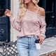 thumbnail image 1 of Blusa de manga larga con hombros descubiertos para mujer, blusa larga con hombros descubiertos para mujer, blusas casuales con hombros descubiertos para mujer, integración sin costuras, 1 of 6