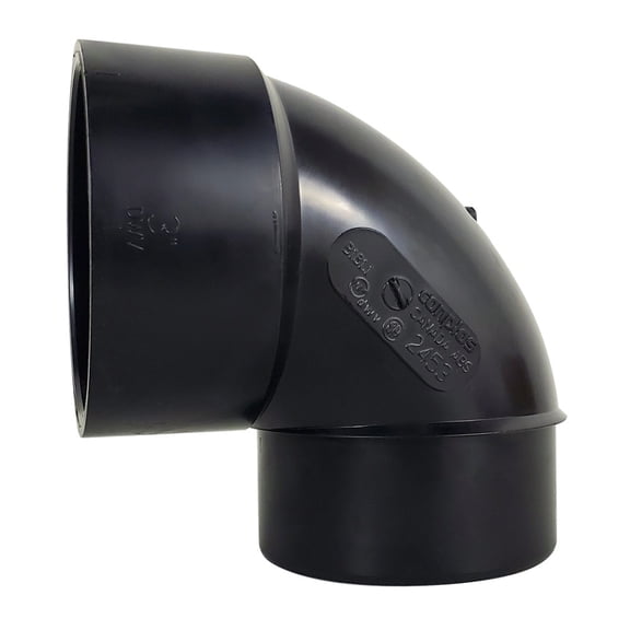 Icon 14842 ABS Fitting - 90° Elbow, Short Street, 3", Spigot-Hub