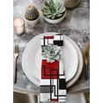 thumbnail image 2 of Red Geometric Cloth Napkins Set of 8 Reusable Dinner Napkins, Modern Black Gray Abstract Striped Art Cocktail Napkin Washable Table Napkins for Wedding/Holiday Party/Baby Shower 20"x20", 2 of 7