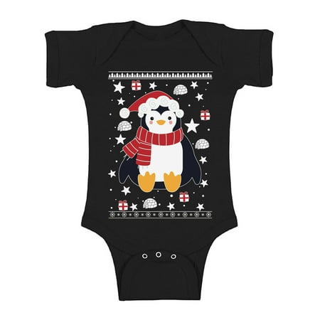 

Awkward Styles Ugly Xmas Baby Outfit Bodysuit Penguin Christmas Pattern Romper