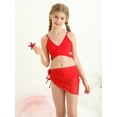 thumbnail image 3 of BULLPIANO 3 Piece Swimsuits Bikini Bathing Suit with Cover Up Beach Skirt 8Y-14Y, 3 of 10