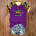 thumbnail image 4 of Outfmvch Carnival Shirts for Women's Mardi Gras Short Sleeve Top Shirts for Women Loose Fitting T Shirts for Women Workout Tshirts Womens Tops Dressy Casual Mardi Gras Tops for Women Purple L, 4 of 4