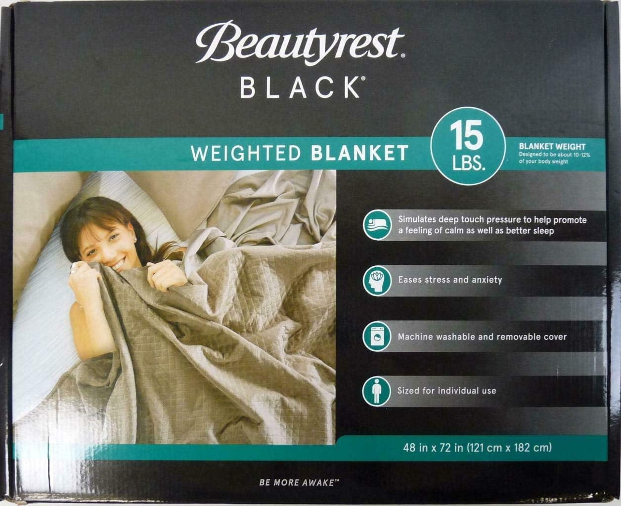Beautyrest Black Weighted Blanket,Beige 15lb - Walmart.com