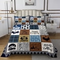 thumbnail image 1 of YST Kids Rv Camper Quilt Bedding Set Queen,Happy Camping Themed Bedspread for Bunks Travel Trailers,Rustic Cabin Camper Quilts Set Woodland Bedroom Decor,Patchwork Checkered Coverlet Set, 1 of 5