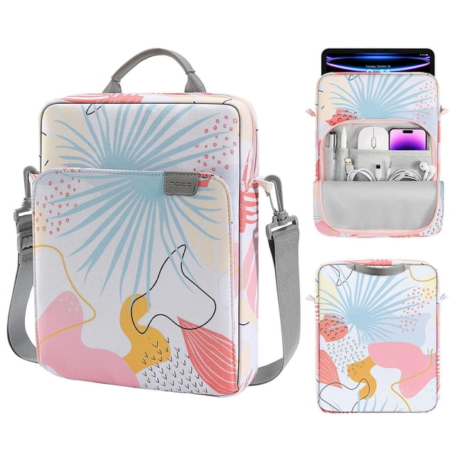 Funda para tableta MoKo de 9 a 11 pulgadas con correa para el hombro Tropical Leaf