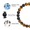 thumbnail image 5 of Turandoss 8mm Beaded Tigers Eye Bracelets Set for Men Boys Natural Lava Rock Stone Chakra Essential Oil Cool Jewelry Birthday Stress Relief Gifts for Men Teen Boys, 5 of 8