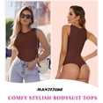 thumbnail image 3 of MANIFIQUE Shapewear Bodysuits for Women Tummy Control - Sleeveless Crew Neck Thong Boduysuit Body Shaper, 3 of 7