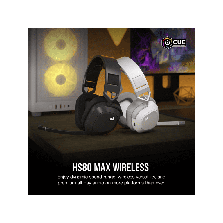  Corsair HS80 MAX Auriculares inalámbricos multiplataforma para  juegos con Bluetooth - Dolby Atmos - Micrófono de calidad de transmisión -  Compatible con iCUE - PC, Mac, PS5, PS4, móvil - Blanco : Todo lo demás