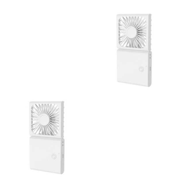 Ounissouiy Ventilador portátil ABS, reemplazo plegable, interfaz USB, 3 engranajes, Color sólido, ventiladores de refrigeración alimentados por Blanco 2piezas