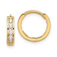thumbnail image 4 of 14K Yellow Gold Madi K Round/Square CZ Reversible Hinged Hoop Earrings, 4 of 5