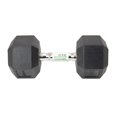 thumbnail image 3 of GoZone Rubber-Coated Hex Dumbbell – Black/Chrome, 3 of 3