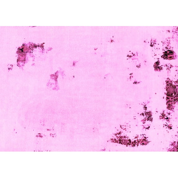 Ahgly Company Indoor Rectangle Abstract Pink Modern Area Rugs, 2' x 5'