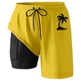 thumbnail image 3 of WILLBEST Pantalones Cortos Deportivos para Hombre, de Verano, con Estampado de Coco, de Playa, de Doble Capa Interior y Bolsillo, 1450, 3 of 3