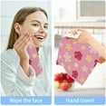 thumbnail image 7 of Cute Flowers Pink Washcloth 12x12in Set, 4 Pack Absorbent Cotton Towel Square Kitchen Dishes Towels, Soft Cleaning Face Hand Towel Fast Drying, 7 of 7