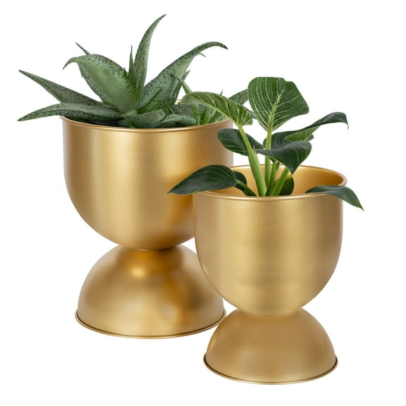 Kate and Laurel Volz Modern Indoor Planter, Set of 2, Gold, Sophisticated Modern Home Decor for Storage and Display