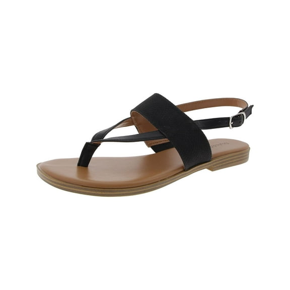 Style & Co. Womens Sadiee P Faux Leather T-Strap Sandals