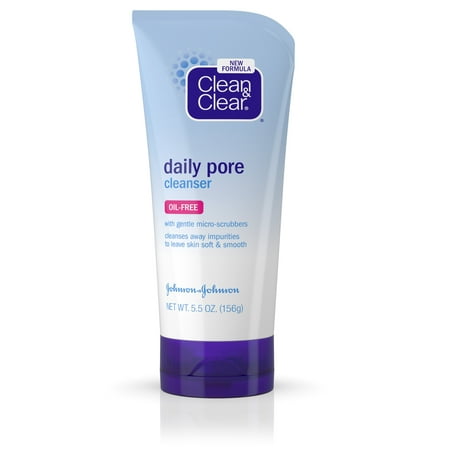 (2 pack) Clean & Clear Daily Pore Face Cleanser for Acne-Prone Skin, 5.5 (Best Juice For Clear Skin)